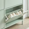 SoBuy Είσοδος λεπτό ράφι παπουτσιών με 4 πόρτες και 4 διαμερίσματα αποθήκευσης 100x19x91 cm FSR100-gr