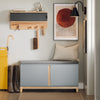 SoBuy Πάγκος παπουτσιών με κάθισμα, στήθος δοχείου με 2 πόρτες, 90x34x46cm FSR117-HG