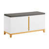 SoBuy Bench Poes Rack με κάθισμα, Cassapanca Container με 2 πόρτες, 90x34x46cm FSR117-W