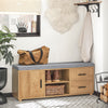 SoBuy Scarp με 2 συρτάρια, πάγκο με χώρο αποθήκευσης, πάγκο εισόδου, φυσικό χρώμα 110x35x47cm FSR148-N