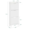SoBuy FSR151-H-E-W Slim Space-Saving Shoe Rack, Entrance Shoe Rack, Wooden Shoe Rack with Sensor LED Light and 19 cm Depth, for Entrance and Corridor, for Small Spaces, White, 50 x 19 x 131 cm