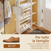 SoBuy FSR151-H-E-W Slim Space-Saving Shoe Rack, Entrance Shoe Rack, Wooden Shoe Rack with Sensor LED Light and 19 cm Depth, for Entrance and Corridor, for Small Spaces, White, 50 x 19 x 131 cm