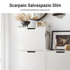SoBuy Κασκόλ με 3 νευρώσεις παπουτσιών με 6 ράφια λευκά παπούτσια λευκό στήριγμα εξοικονόμησης κέρδους ρυθμιζόμενο l50xp19xa129cm fsr151-h-w