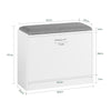 SoBuy Ράφι παπουτσιών Cassapanca με L60*P24*A47 cm FSR16-K-W