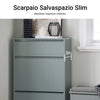 SoBuy Scarpiera με 2 φώτα και 1 παπούτσια με πρόσθετο κάτοχο διαμερισμάτων γκρι διάστημα εξοικονόμηση χώρου 61x26x100cm FSR165-HG