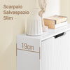 SoBuy FSR204-W Slimpazio Slim Slipagle Είσοδος με 2 Basculante Athibles, κάθετη/οριζόντια συναρμολόγηση, σύγχρονο ξύλο κινητό για μικρό Coridio, 50x19x100cm