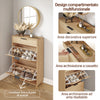 SoBuy FSR212-N, Entrance Shoe Rack - Space-saving Slim Wooden Shoe Rack, Large Capacity for Shoes up to Size 47, Modern Nordic Design, Ideal for Corridor, Entrance, Family, Wood, 60x24x95cm