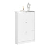 SoBuy FSR215-W, Space-saving Slim Wooden Shoe Rack, Suitable for EU 47 Shoes, Shoe Rack Cabinet for Entrances, Corridors, Small Apartments, Perfect for Studios and Modern Homes - 76x18x113cm