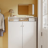 SoBuy FSR227-E-W Scarpiera Slim 15 cm con Luce LED e 2 Ante, Bianco - immagine 7/12