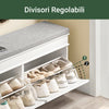 SoBuy FSR64-WG σκάνδαλο εξοικονόμηση λεπτών από το δοχείο εισόδου με μαξιλάρι, μπότες στήθους ρυθμιζόμενο για δωμάτιο, διάδρομο, 104x24x51cm, λευκό φαινόμενο ξύλου ηλικίας
