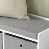 SoBuy Bastarque Μπάνιο Cassapanca Bank Bank Bench με 3 καλάθια λευκά και γκρι L102*P32*A45cm FSR65-DG