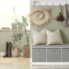 SoBuy Bastarque Μπάνιο Cassapanca Bank Bank Bench με 3 καλάθια λευκά και γκρι L102*P32*A45cm FSR65-DG