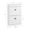 SoBuy FSR78-WG Shop Slim Board με 2 Ravalt Ηλικία Wardradio Class Modern Now για είσοδο, Corid ή καλέστε 54x24x82cm Εφέ Εφέ Ξύλο Aesking White