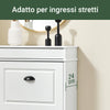 SoBuy FSR78-WG Shop Slim Board με 2 Ravalt Ηλικία Wardradio Class Modern Now για είσοδο, Corid ή καλέστε 54x24x82cm Εφέ Εφέ Ξύλο Aesking White