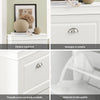 SoBuy FSR82-L-W+FSR78-W, Λευκό σετ εισόδου με πάγκο παπουτσιών και πτυσσόμενο συρταριέρα | Βάθος 24 cm