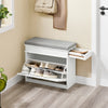 SoBuy FSR82-K-WG Λεπτό εξοικονόμηση παπουτσιών με ράφι παπουτσιών με πάγκο παπουτσιών παπουτσιών κινητό ξύλινα παπούτσια δοχείων για παπούτσια για παπούτσια, 61x24x51cm Effect Ξύλο ξύλο ξύλο