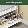 SoBuy FSR82-L-L-WG Λεπτό παπούτσι εξοικονόμησης με πάγκο καθίσματος παπουτσιών παπουτσιών κινητό ξύλινο δοχείο παπουτσιών για παπούτσια, 75x24x51cm Effect Ξύλο ηλικιωμένο λευκό