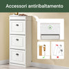 SoBuy FSR94-WG Shop Slim Slim Giver Board με 3 Reals Age Wardradio Class Modern Nock για είσοδο, διάδρομο o