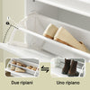 SoBuy FSR94-W Slim Shoe Cabinet with 3 Flap Doors, Space-saving Entrance Cabinet, Modern Entrance, 53x24x117 cm, White