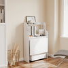 SoBuy Folding Desk with Box with Wheels 64x25x98 cm FWT105-W