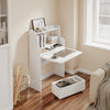SoBuy Folding Desk with Box with Wheels 64x25x98 cm FWT105-W