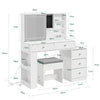 SoBuy FWT114-E-W Set Mobile lavabo con specchio Bianco con 5 cassetti (immagine 3/12)