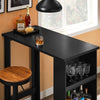 SoBuy Μαύρο ψηλό μπαρ Χερσόνησο μαύρη κουζίνα με ράφια FWT17-shoesls