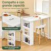 SoBuy BIC Counter Tall Table από Bar Penisola White Kitchen με FWT17-W ράφια