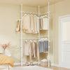 SoBuy KLS03-II-W Τηλεσκοπική κρεμάστρα, στιβαρή βάση ρούχων με ράβδους, ρυθμιζόμενη ανοιχτή ντουλάπα για υπνοδωμάτιο, λευκό