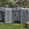 Sobuy Γκαράζ αυτοκινήτων για υπαίθρια κουρτίνα κουρτίνα κουτί μοτοσικλέτα αδιάβροχο κουρτίνα για αυτοκίνητα μοτοσικλέτες και εργαλεία υπόστεγο κήπου και γκρι εξωτερική ντουλάπα 120x176x163 cm kls11-dg