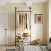 SoBuy KLS20-SCH, Wall-mounted Coat Rack with 2 MDF Shelves, Space-saving Clothes Rack 45 kg Capacity, Wardrobe for Bedroom and Entrance, 91.5x48x220cm, Industrial Black
