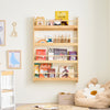 SoBuy KMB08-N Παιδική Βιβλιοθήκη Παιδική Βιβλιοθήκη Βιβλιοθήκη 4 επιπέδων, Βιβλιοθήκη τοίχου Μονάδα αποθήκευσης παιχνιδιών για παιδικό δωμάτιο ή παιδικό δωμάτιο Παιδικό έπιπλο κρεβατοκάμαρας Φυσικό 80x12x118cm