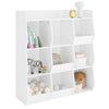 SoBuy KMB120-W Montessorian Bookshop for Children KeepHop ράφι με 9 Βιβλιοθήκη Ανοιχτών Διευθυντών από το έδαφος για υπνοδωμάτιο 95x34x105 cm λευκό