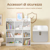 SoBuy KMB120-W Montessorian Bookshop for Children KeepHop ράφι με 9 Βιβλιοθήκη Ανοιχτών Διευθυντών από το έδαφος για υπνοδωμάτιο 95x34x105 cm λευκό