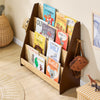 SoBuy KMB32-N βιβλιοπωλείο Montessorian for Children Shepherds Holder Carriage Bookcases από τον κάτοχο εδάφους με 4 διαμερίσματα και 2 άγκιστρα φέρνει παιχνίδια παιδιά φυσικά δοχεία 91x30x89 cm
