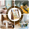 SoBuy KMB32-N βιβλιοπωλείο Montessorian for Children Shepherds Holder Carriage Bookcases από τον κάτοχο εδάφους με 4 διαμερίσματα και 2 άγκιστρα φέρνει παιχνίδια παιδιά φυσικά δοχεία 91x30x89 cm