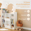SoBuy Παιδικό ράφι βιβλιοθήκης με 8 ανοιχτά διαμερίσματα ράφι για το παιχνίδι White 106x30 x104cm kmb55-w