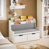 SoBuy Παιδικός πάγκος με κουτί αποθήκευσης βιβλιοπωλείου με πάγκο τροχών για παπούτσια με μαξιλάρι λευκό κάθισμα 100x45x70cm kmb66-w