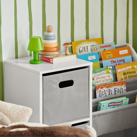SoBuy Βιβλιοπωλείο παιδιών για παιδιά με κουτιά με κουτιά για παιχνίδια για έπιπλα για λευκά υπνοδωμάτια 80x30x61cm kmb76-w