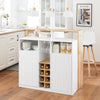 SoBuy Penisola κουζίνα ανεξάρτητη κουζίνα κινητό bianco-natural credenza 105x60x105 cm KNL07-WW