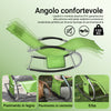 SoBuy 2 x Κήπος καταστρώματα κουνιστικά πολυθρόνα με προσκέφαλο και πράσινο τσέπη OGS28-Grx2