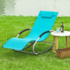 SoBuy Κήπος Deckair Rocking πολυθρόνα με προσκέφαλο και μπλε OGS28-HB