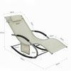 SoBuy Κήπος Deckair Rocking πολυθρόνα με προσκέφαλο και μπεζ Ogns28-MI