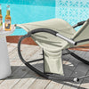 SoBuy Κήπος Deckair Rocking πολυθρόνα με προσκέφαλο και μπεζ Ogns28-MI