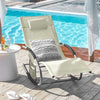 SoBuy Κήπος Deckair Rocking πολυθρόνα με προσκέφαλο και μπεζ Ogns28-MI