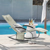 SoBuy Κήπος Deckair Rocking πολυθρόνα με προσκέφαλο και μπεζ Ogns28-MI
