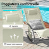 SoBuy Κήπος Deckair Rocking πολυθρόνα με προσκέφαλο και μπεζ Ogns28-MI