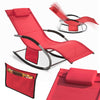 SoBuy Κήπος Deckair Rocking πολυθρόνα με προσκέφαλο και κόκκινο Tascine OGS28-R