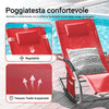 SoBuy Κήπος Deckair Rocking πολυθρόνα με προσκέφαλο και κόκκινο Tascine OGS28-R