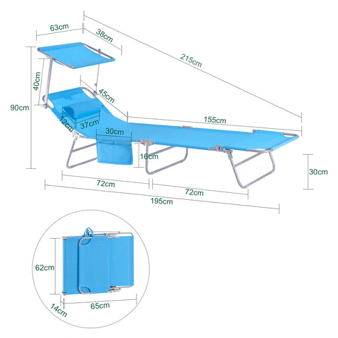 SoBuy 2 x μαξιλάρι αναδιπλώσεως ξαδέλφου και ρυθμιζόμενες γωνίες αποκατάστασης οροφής 4 με μπλε διοργανωτή, OGS48-BX2